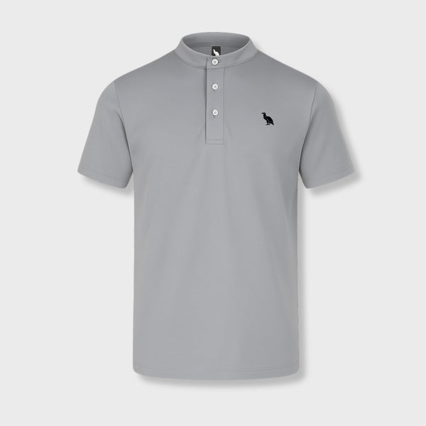 FR2ゴルフ MOONSHOT Logo Dry Polo Shirt Khondor Collarless Golf Polo Shirt - Navy Blue – Khondor Golf
