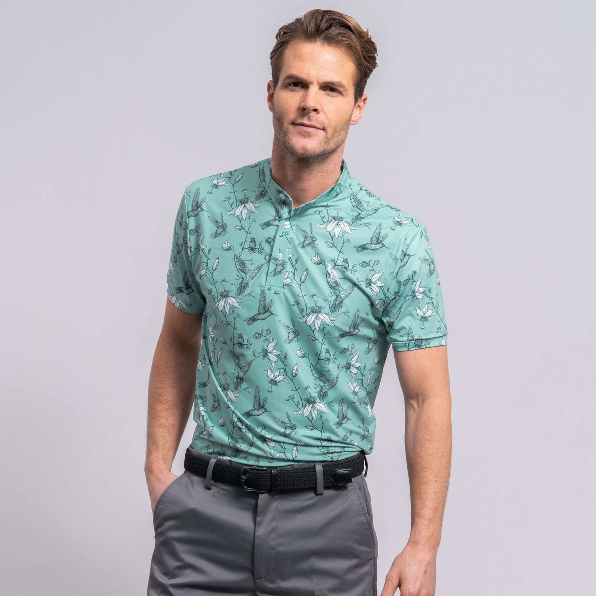 Turquoise golf store shirt