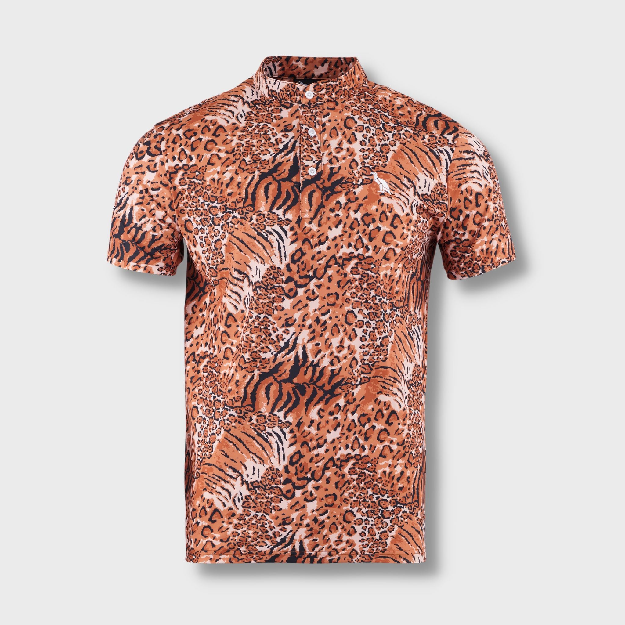 Leopard print golf outlet shirt